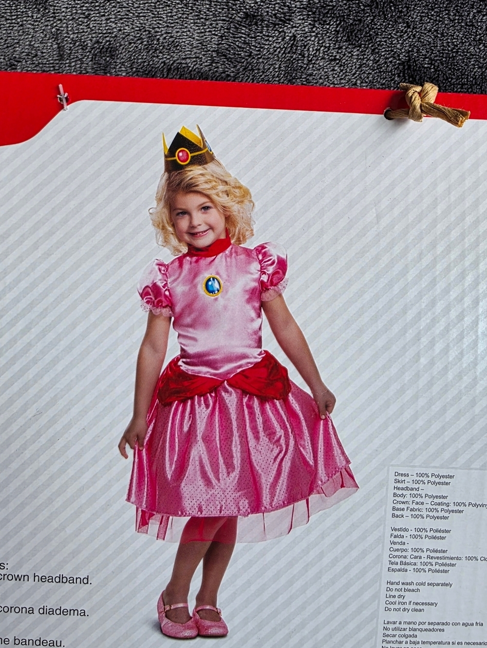 New Princess Peach Costume Dress Nintendo Super Mario Bros Dress Up Girls Outfit - Picture 9 of 9